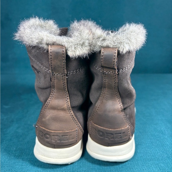 Sorel Womens EXPLORER JOAN Brown Suede Leather Ankle Boots Sz 7.5 - Picture 2 of 6